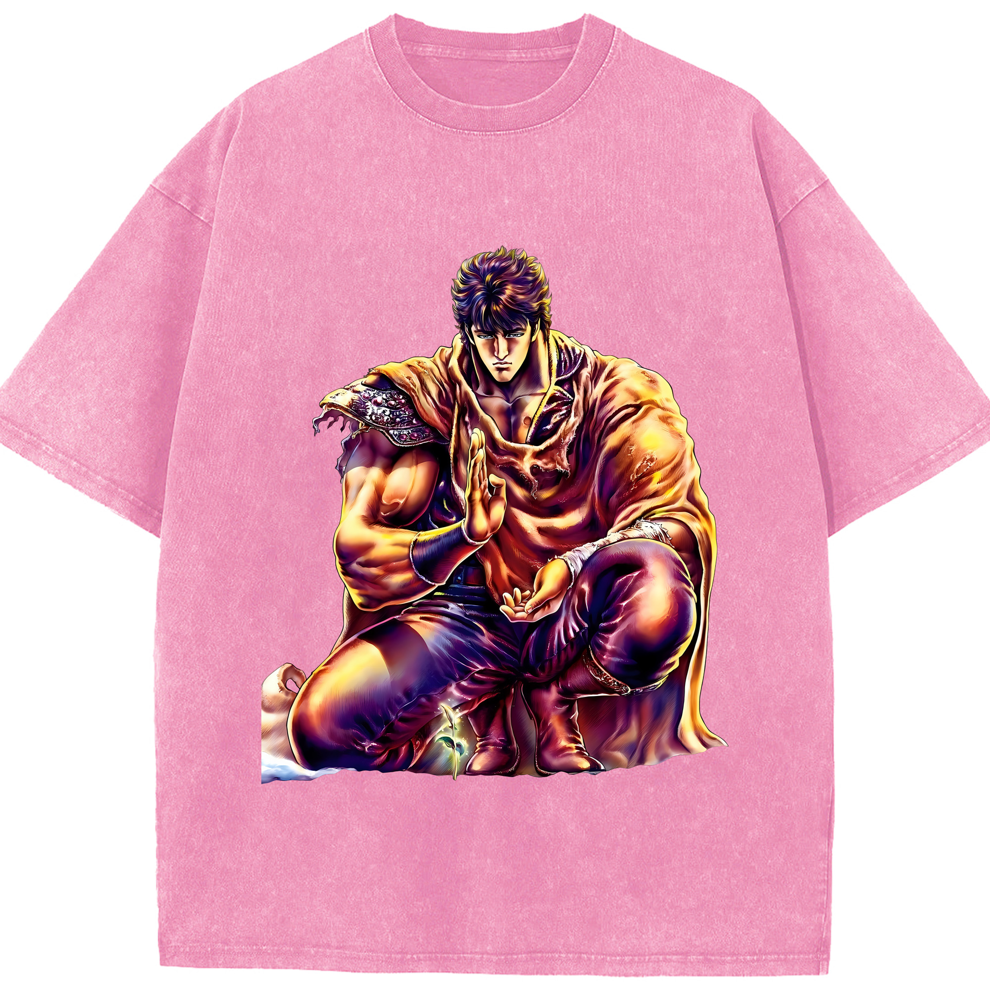 （画像用） 北斗の拳 Fist of the North Star 綿100% ヴィンテージ風 半袖Tシャツ（フロントプリント）